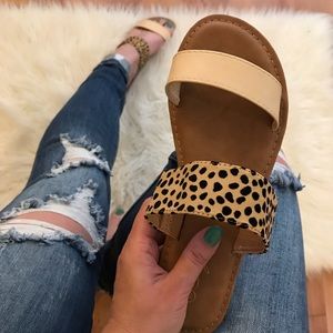 Cleo Double Banded Leopard Sandals